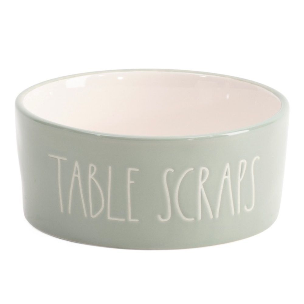 Rae Dunn Ceramic Table Scraps Pet Dog Cat Bowl Green